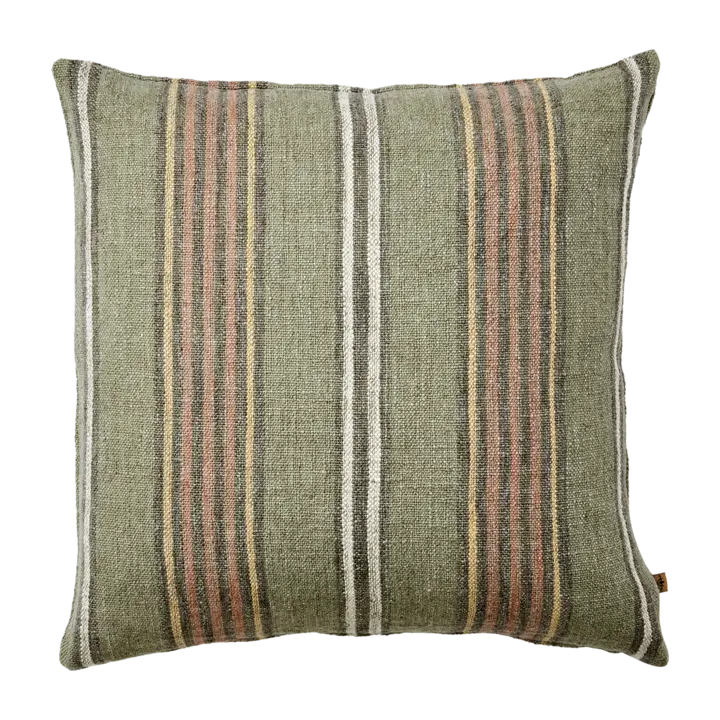 HILDA Kuddfodral 50 cm – Grön och rostbrun och vit och gul från Affari of Sweden