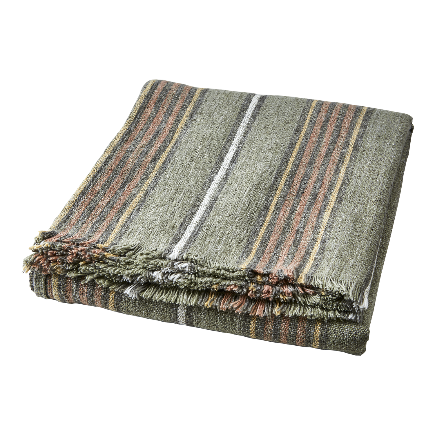 HILDA Filt/duk, Grön/rostbrun/vit/gul Affari of Sweden