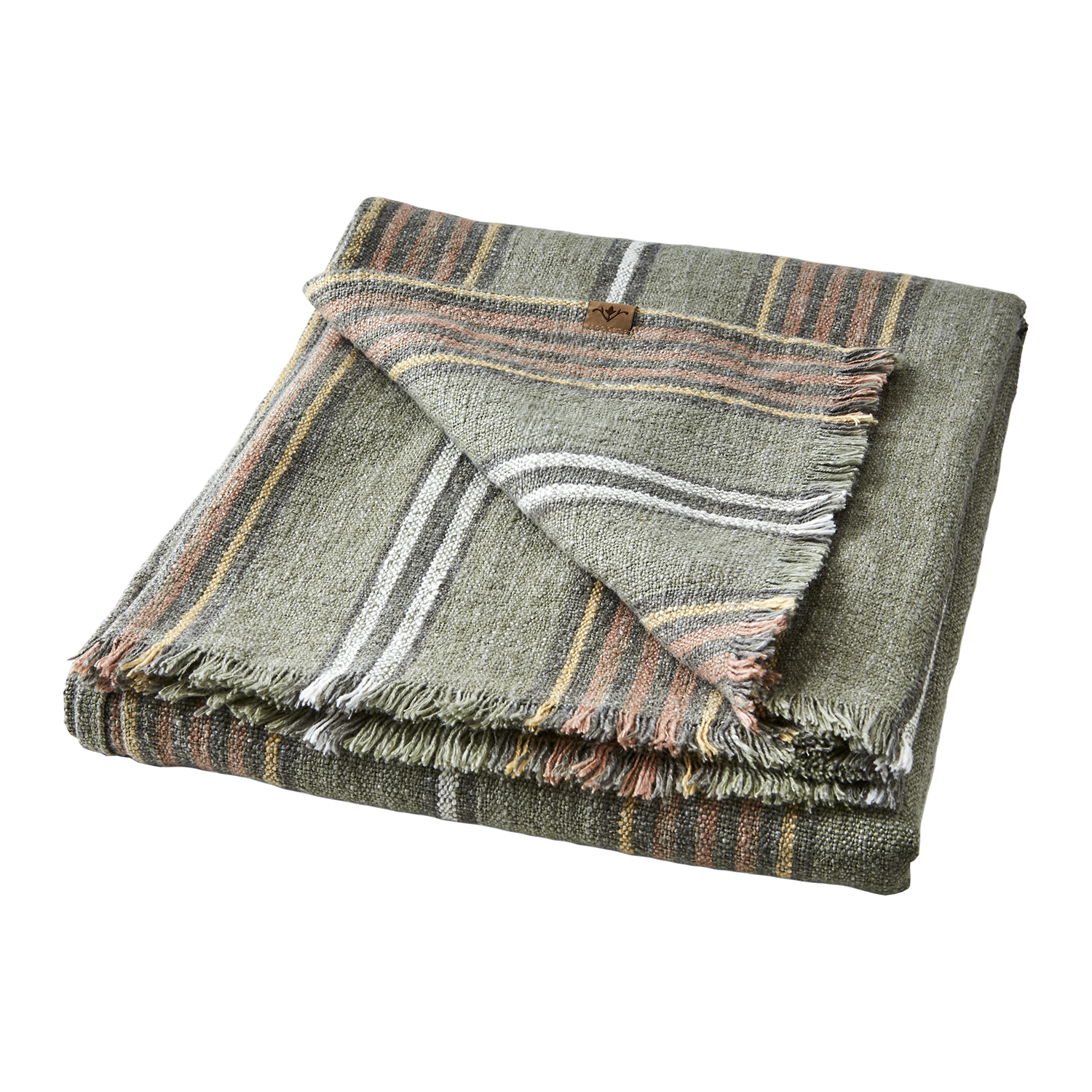 HILDA Filt/duk, Grön/rostbrun/vit/gul Affari of Sweden