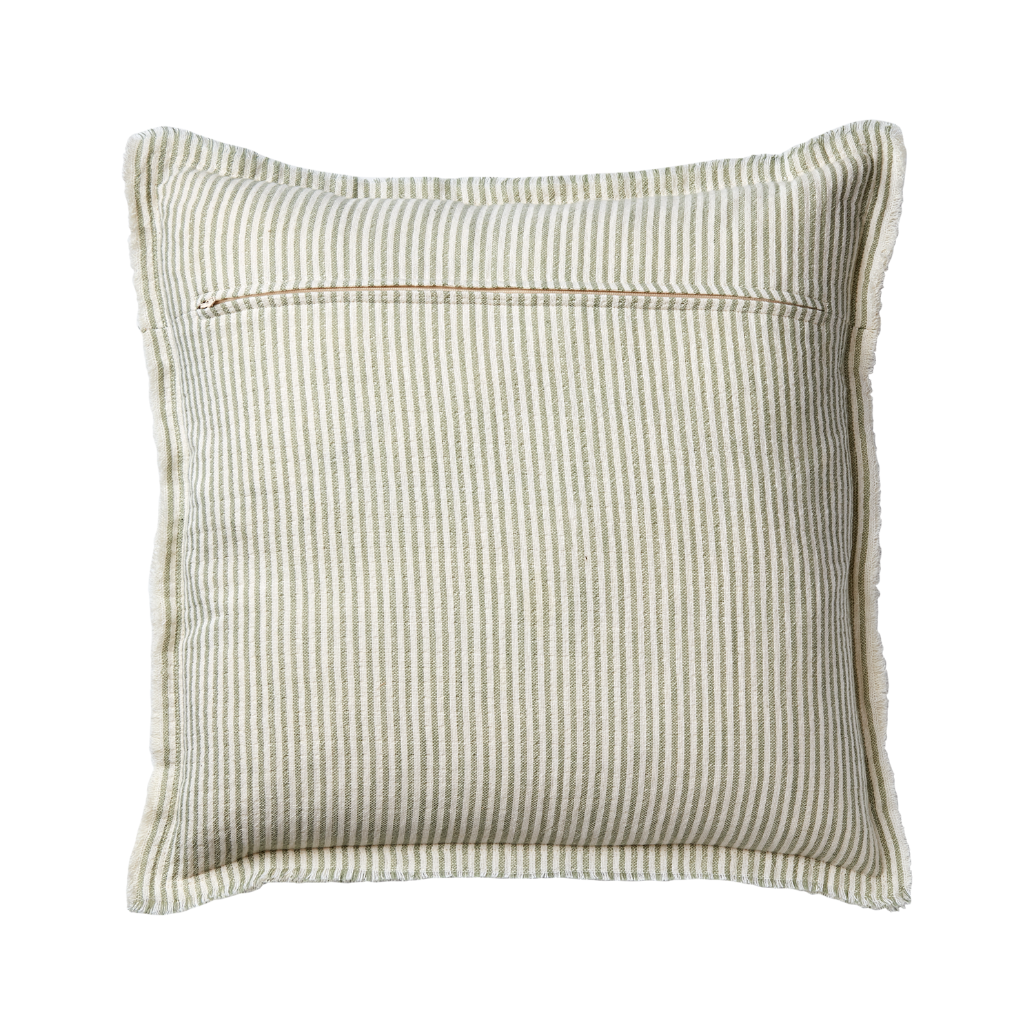 LINE kuddfodral 50x50 cm i grönvit randig design framifrån