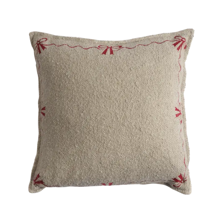 NOEL Kuddfodral 45 cm – Natur och röd från Affari of Sweden