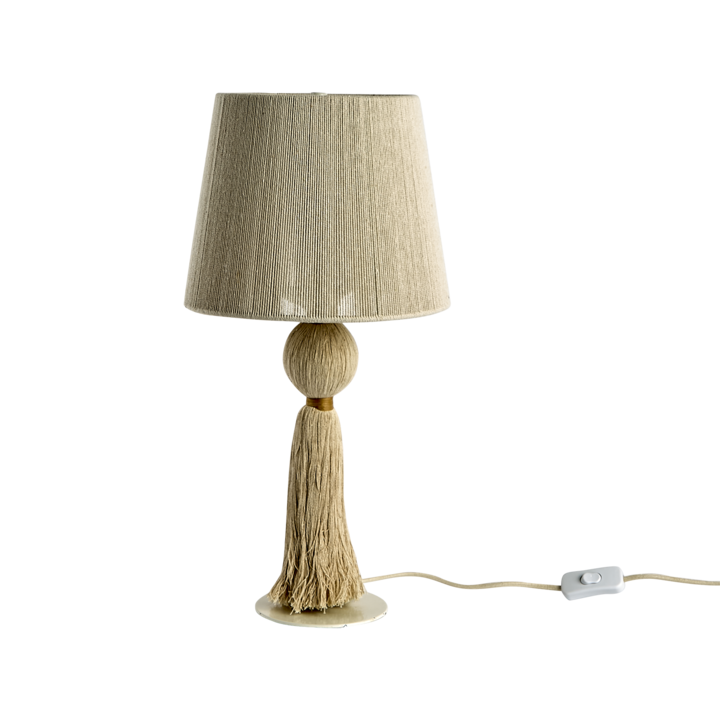 MILLA Bordslampa M, Natur/brun – diameter: 25,5 cm, höjd: 45 cm