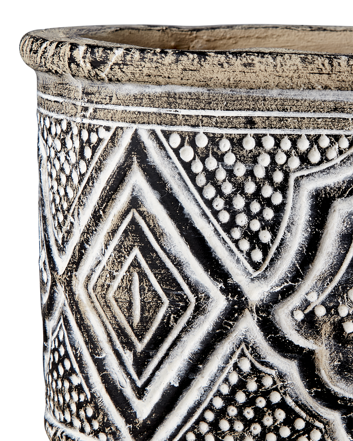 Brun dekorativ ytterkruka CAMILLE i terrakotta lämplig för blommor och växter