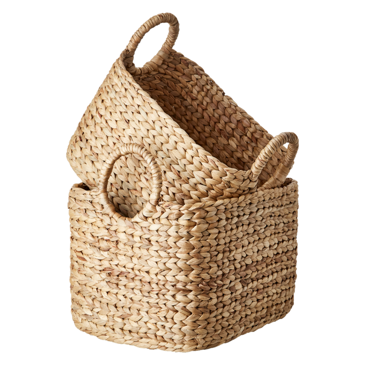 COLLECT Korg, set om 2, Natur – längd: 34 cm, bredd: 28 cm, höjd: 31 cm, längd: 41 cm, bredd: 32 cm, höjd: 35 cm