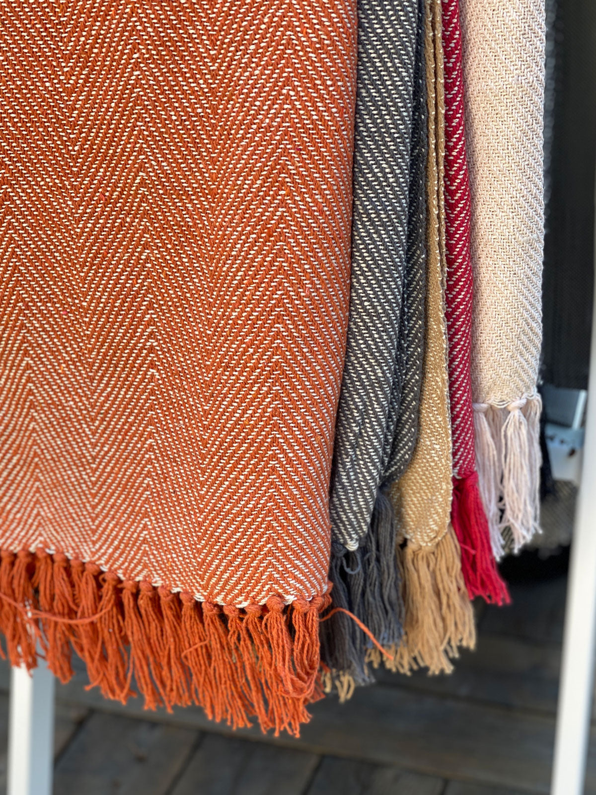 Pläd Fishbone Burnt Orange Etol