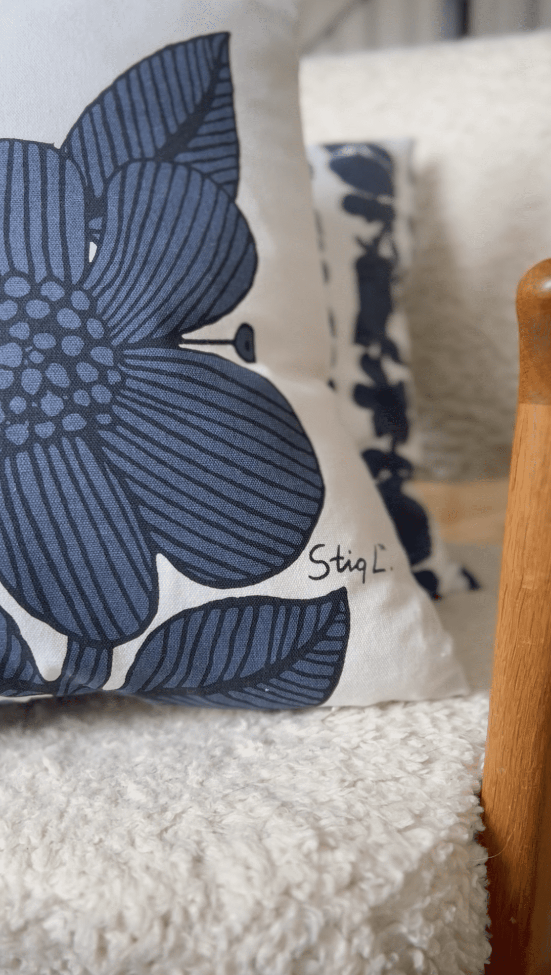 Aster XL Kuddfodral Blå 45x45cm Svanefors