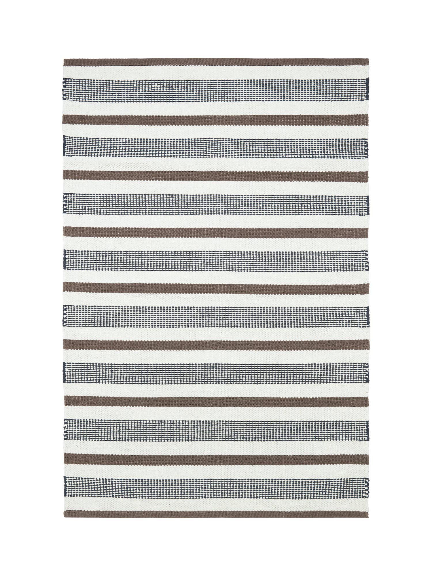 Neo matta nougat 170x240cm med tvärgående ränder i brunt och vitt