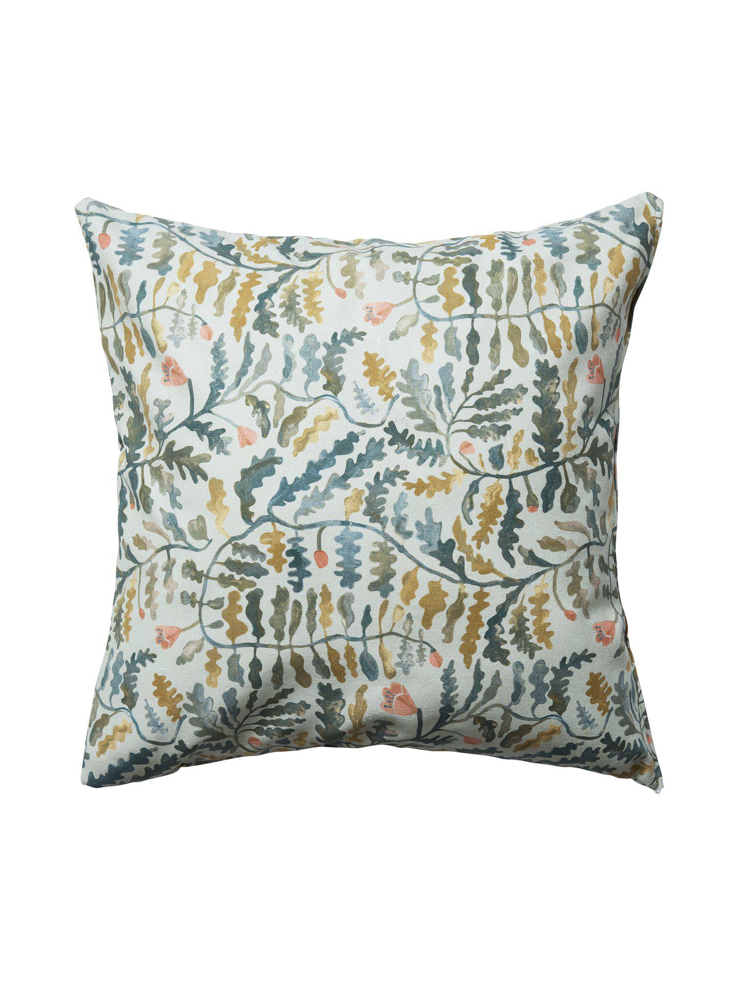 Bertie kuddfodral 45x45 cm i blågrönt mönstrat bomullstyg
