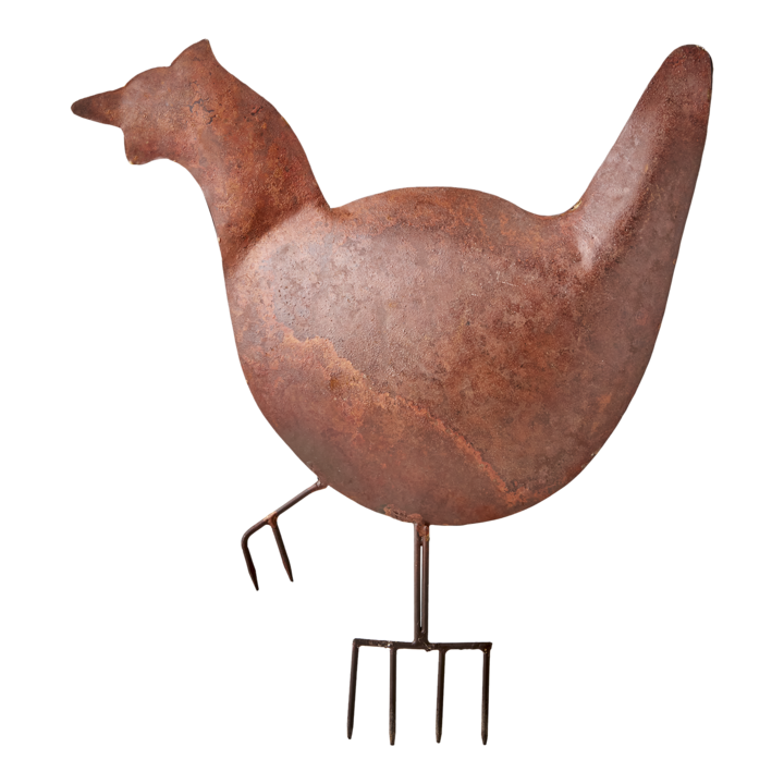 BODIL Höna formad, Rost – längd: 35 cm, bredd: 5 cm, höjd: 40 cm