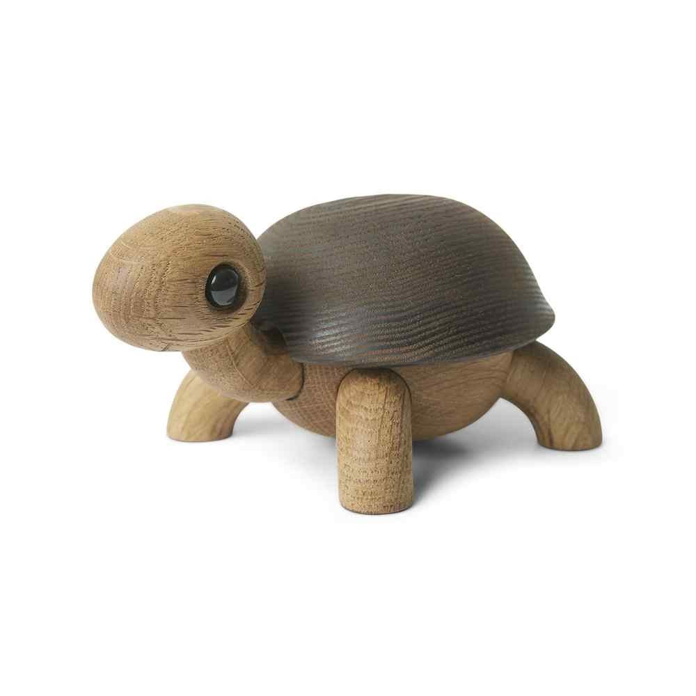Slowy sköldpadda trädekoration i FSC ek med avtagbart skal