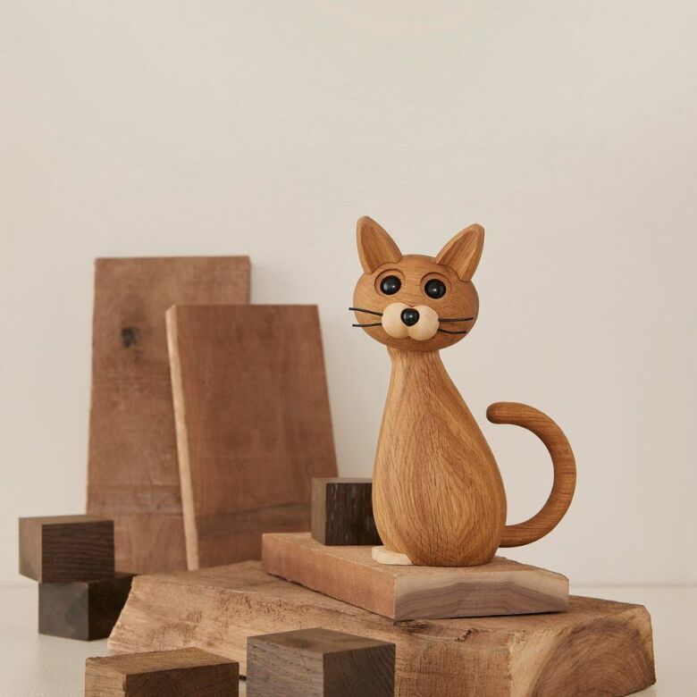 Brave Katt Trädekoration 24 cm Ek Spring Copenhagen