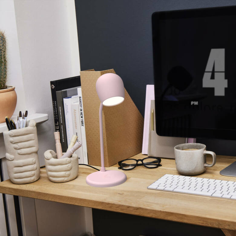 Ellie LED-lampa/Högtalare/Qi Dusty Rose KREAFUNK