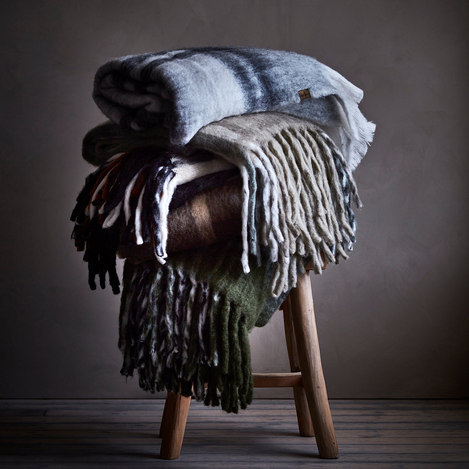 FRASSE Filt, Beige/grå/grön Affari of Sweden