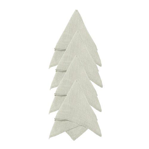 Julie Servett 4-pack Lin/Vit 45 × 45 cm