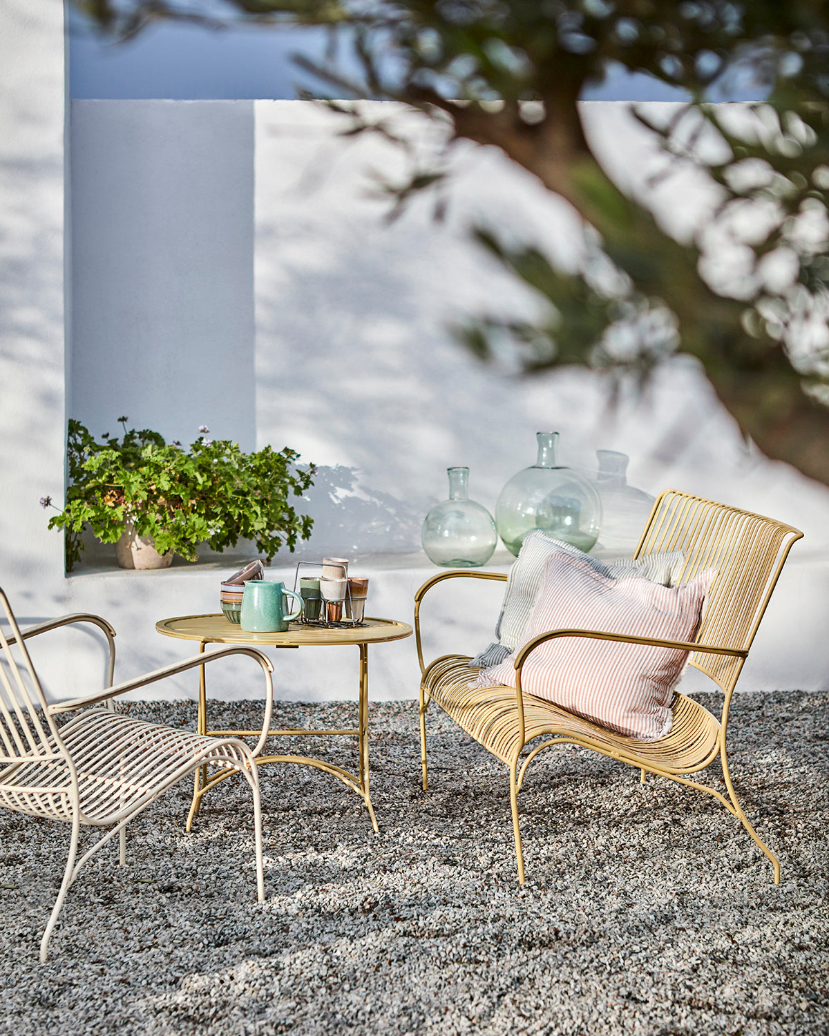 LINE Kuddfodral, Rosa/vit Affari of Sweden