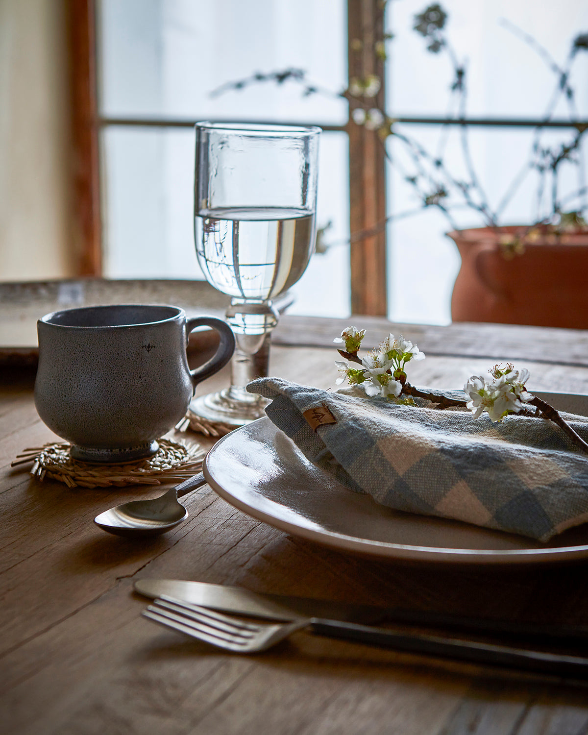 INGRID Servett, Blå/elfenben - 4 st Affari of Sweden