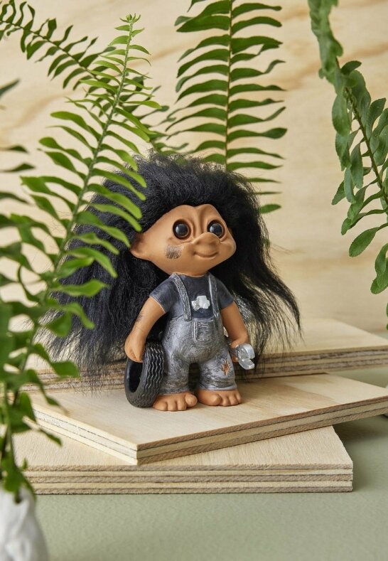 Lyckotroll Mekaniker 9 cm Träfigurer Spring Copenhagen