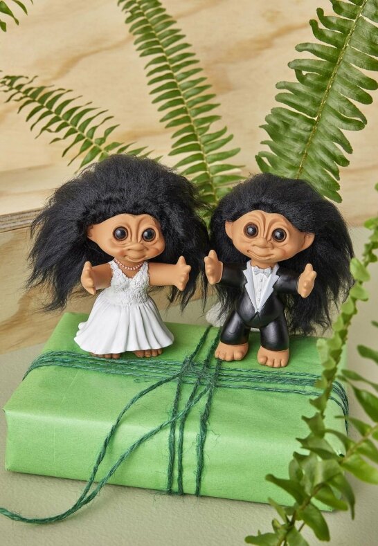 Lyckotroll Bröllopspar 9 cm Träfigurer Spring Copenhagen