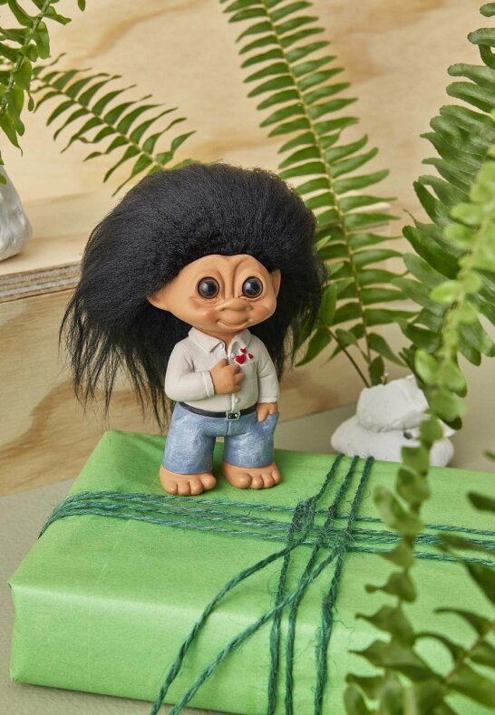 Lyckotroll World's Best Dad 9 cm Träfigurer Spring Copenhagen