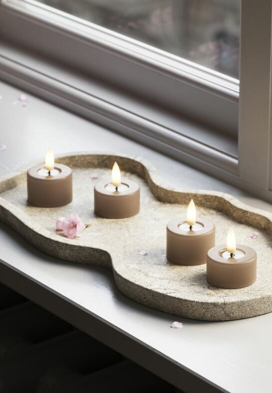 LED Värmeljus 4x4,5 cm Mocca 2-pack DeluxeHomeart