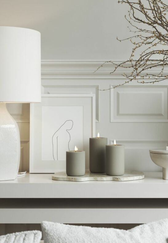 Unique LED Blockljus Stripe Sand 8x15 cm Unique Candles