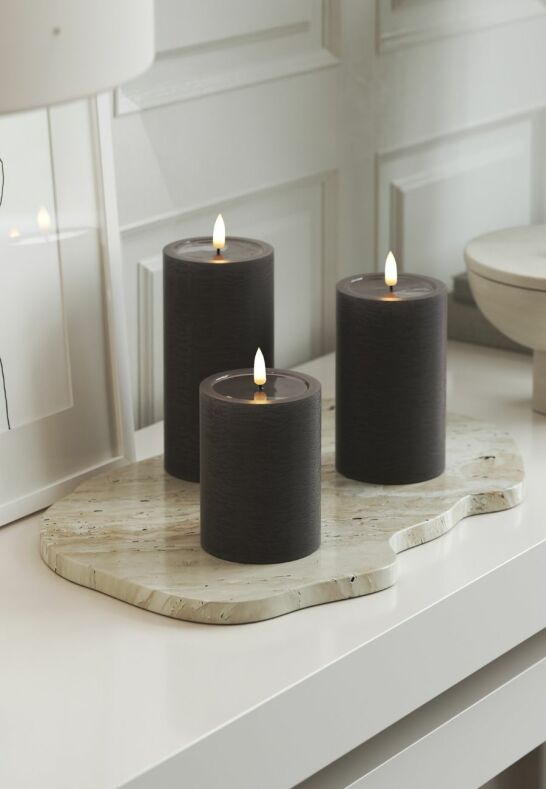 Unique LED Blockljus Mocca 7,5x10 cm Unique Candles