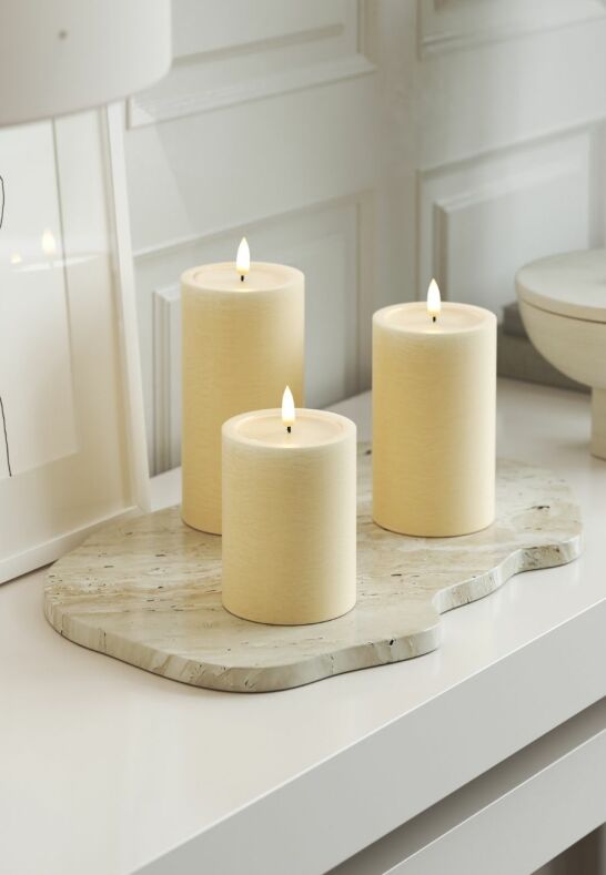 Unique LED Blockljus Cream 7,5x12,5 cm Unique Candles