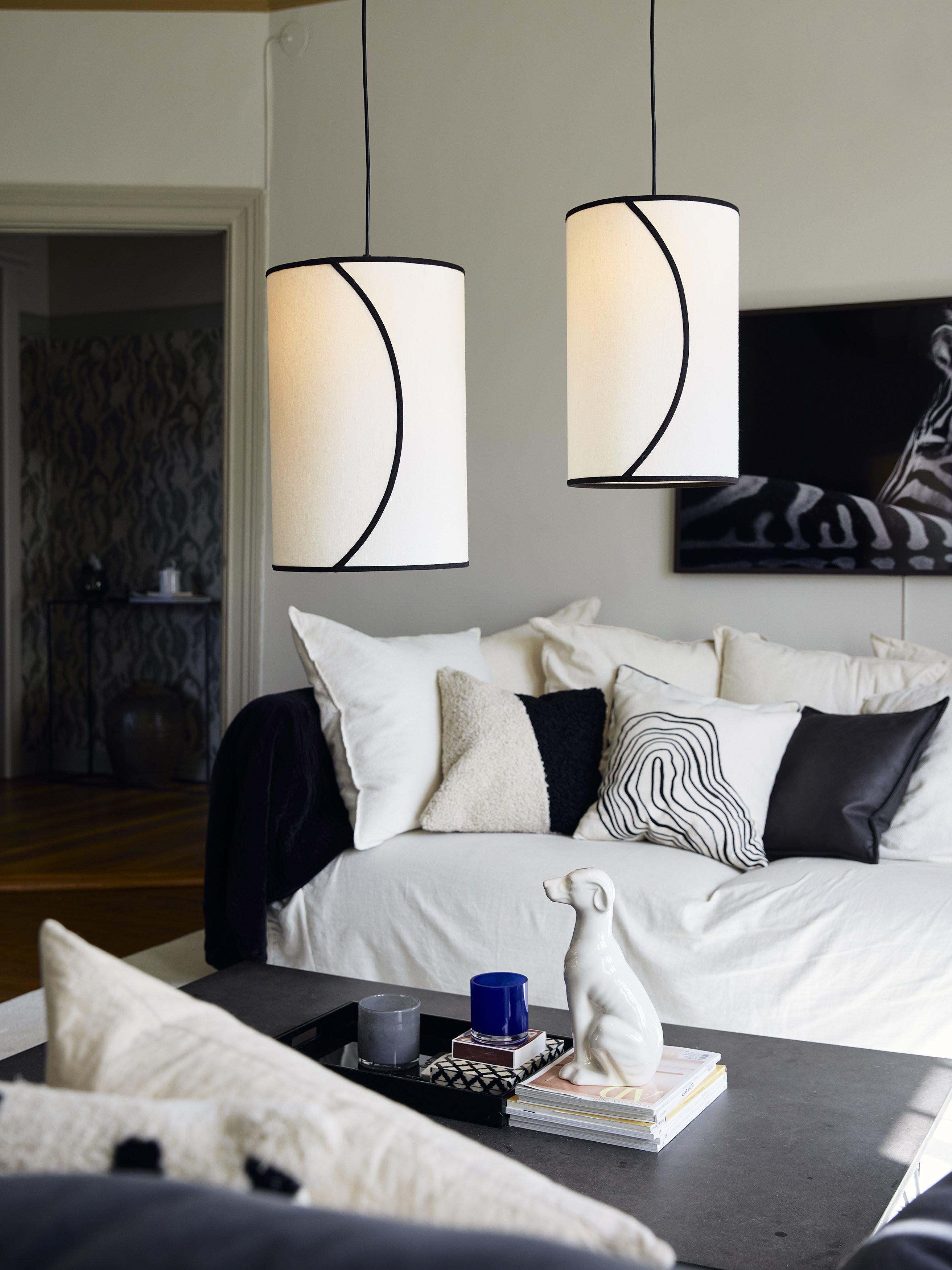 Ava taklampa Offwhite/svart 25cm Pr Home