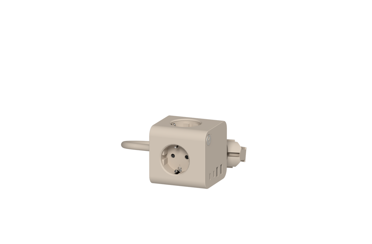 Grenuttag Ampie Wired EU USB-A/USB-C Ivory Sand från KREAFUNK