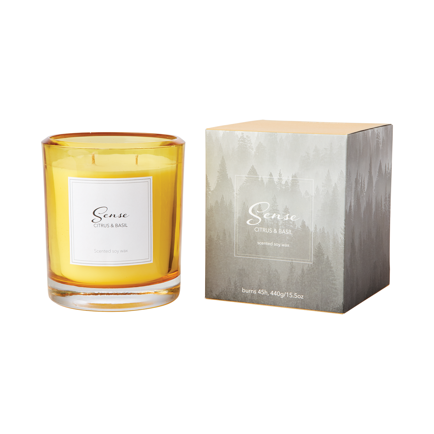 SENSE Doftljus Citrus & basil, Gul Affari of Sweden
