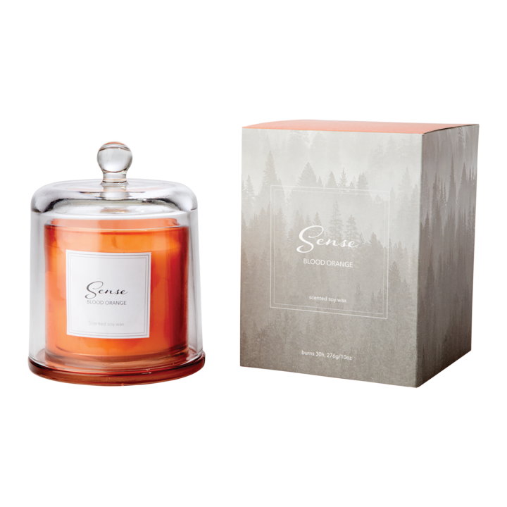 SENSE Doftljus med kupa Blood orange, Orange – diameter: 11 cm, höjd: 13 cm