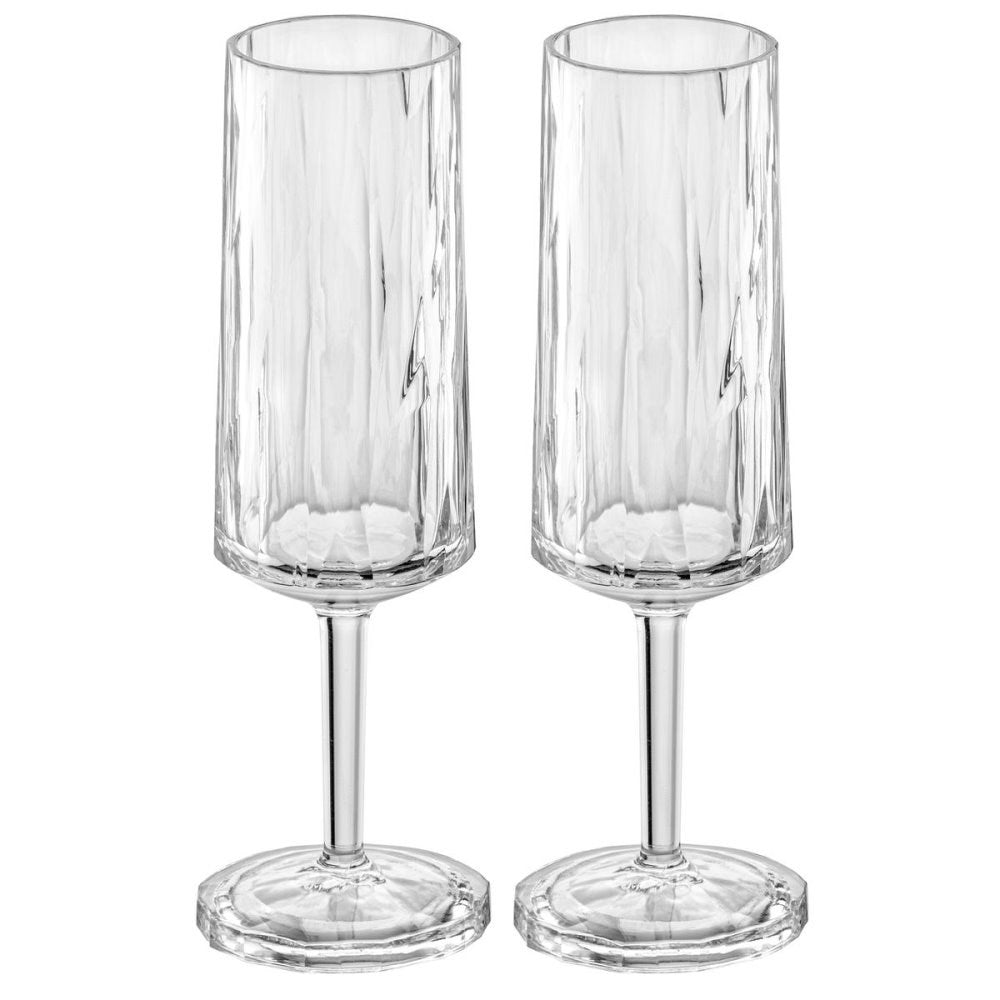 Club No. 14 Champagneglas Plast 100 ml Crystal Clear 2-pack Koziol