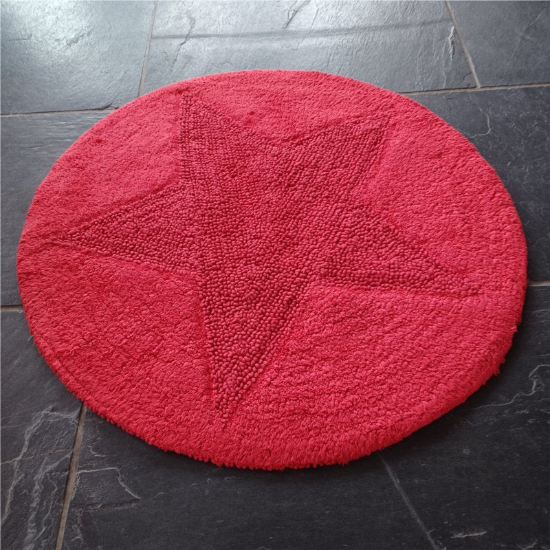 Matta Star Rund 70 cm Röd Etol