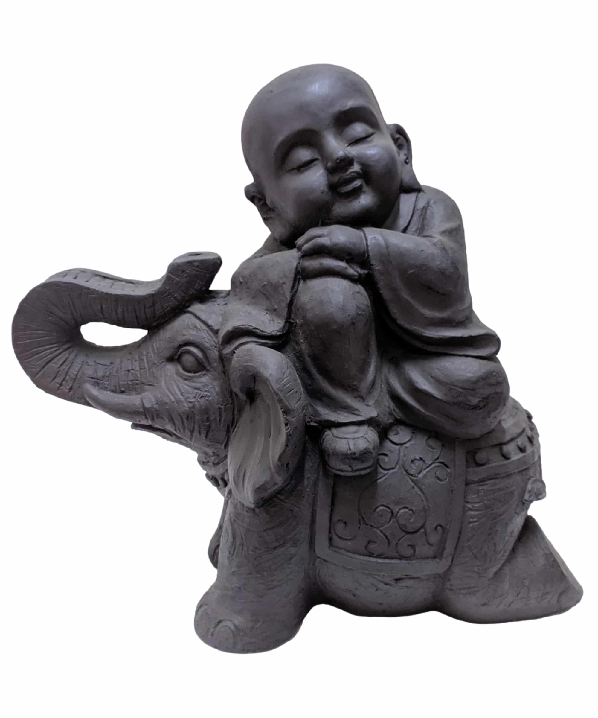 Blundande Shaolinmunk på Elefant Staty Boeddha Beelden