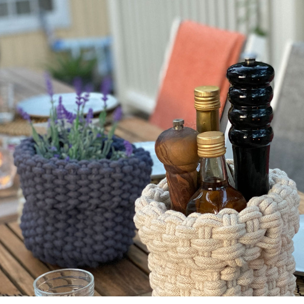 Förvaringskorg Rope Medium 20x25 Navy Etol