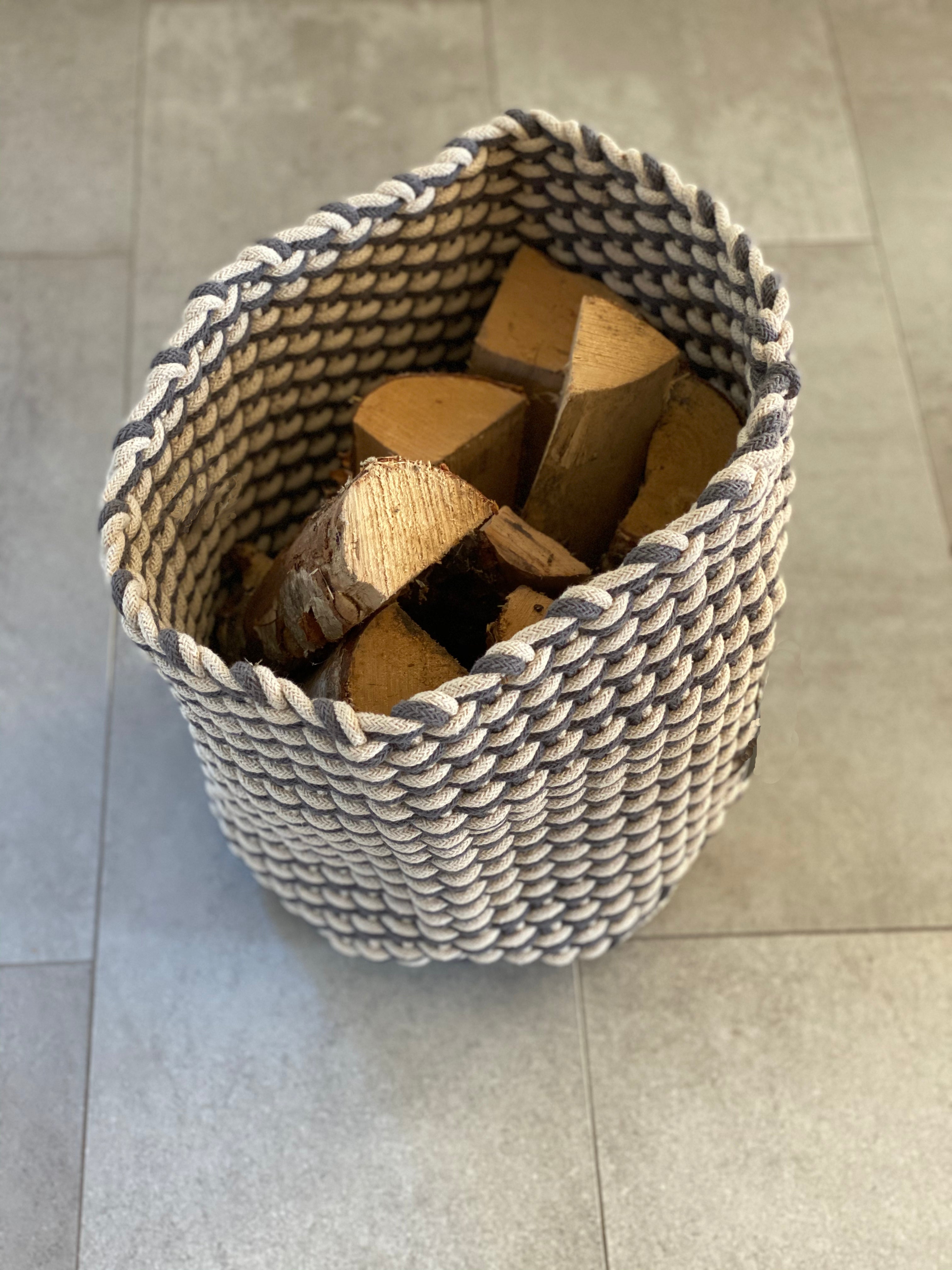 Förvaringskorg Rope Large 35x35 Grafit/Natur Etol