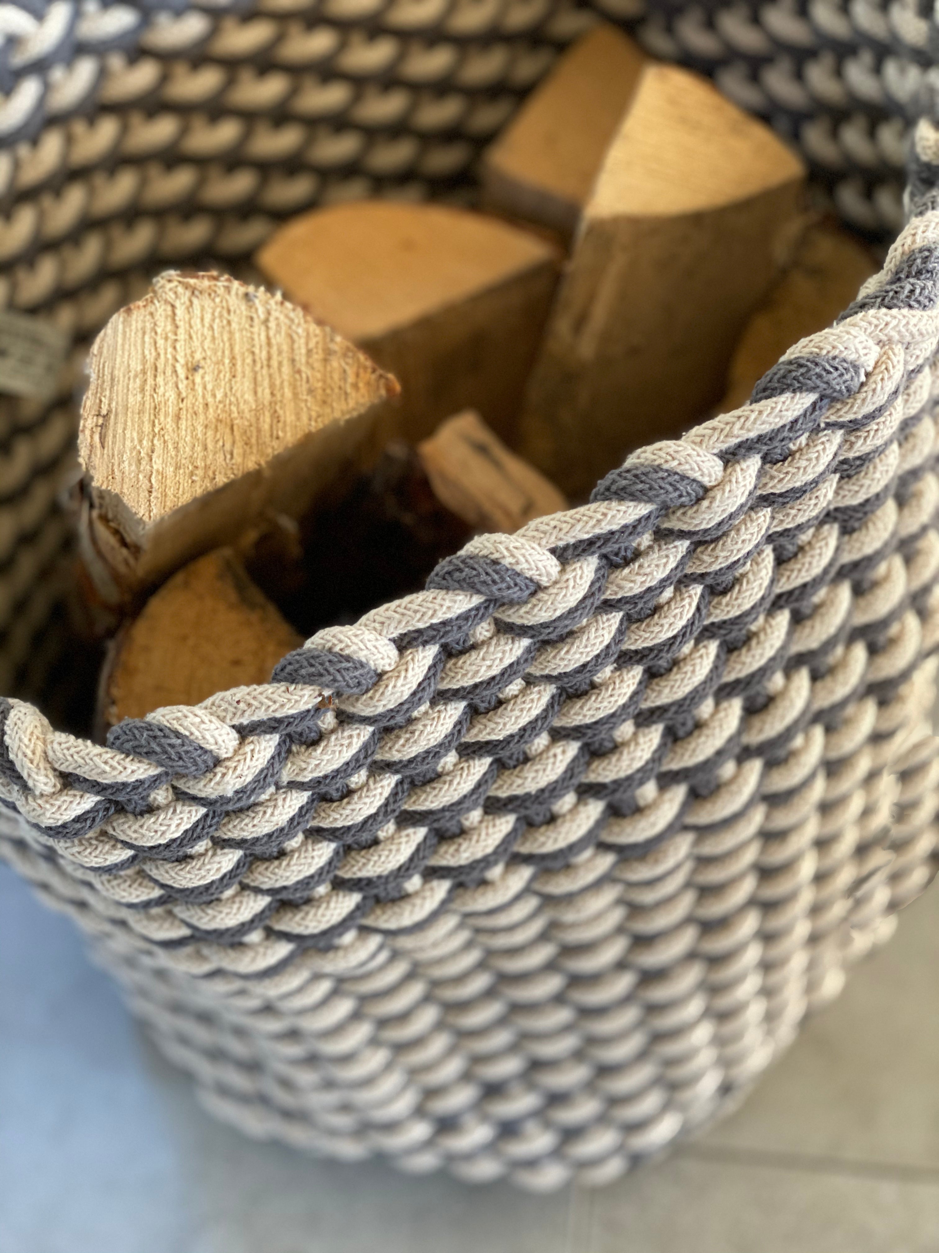 Förvaringskorg Rope Large 35x35 Grafit/Natur Etol