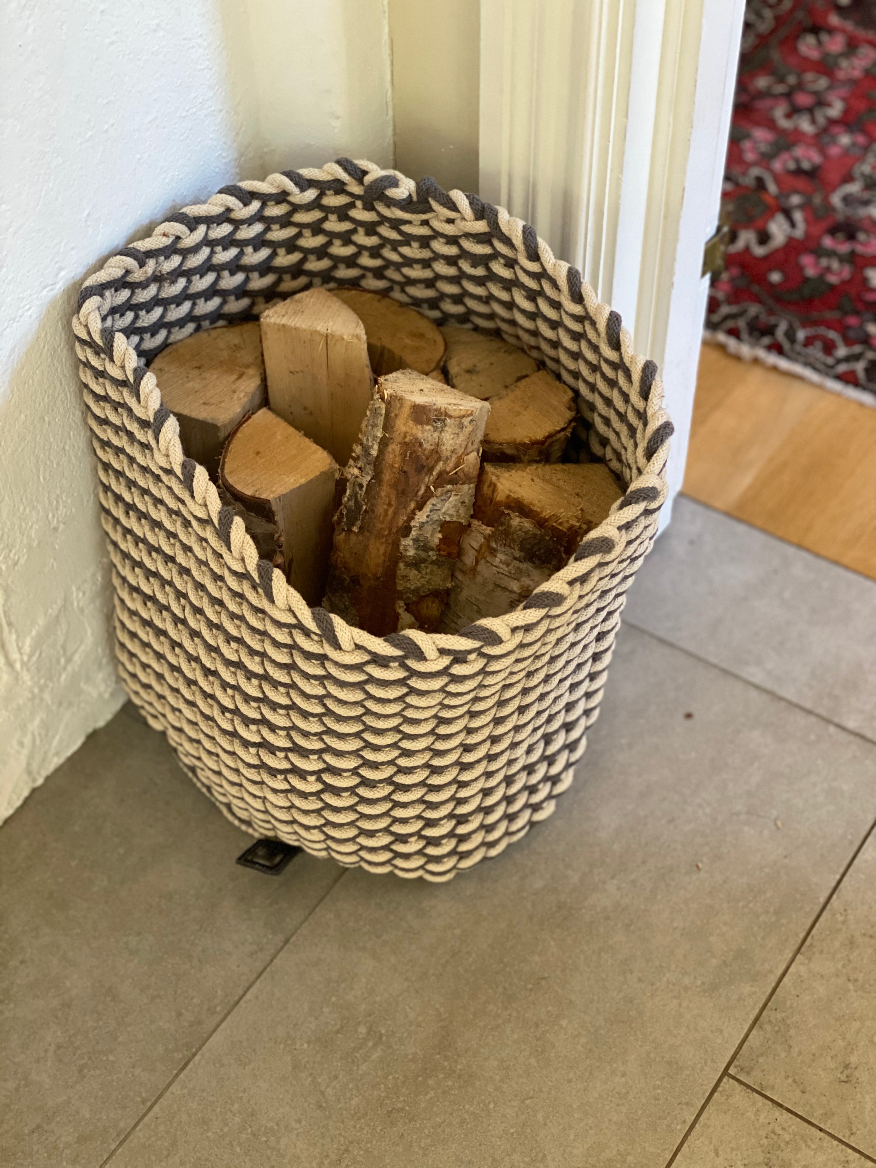 Förvaringskorg Rope Large 35x35 Grafit/Natur Etol