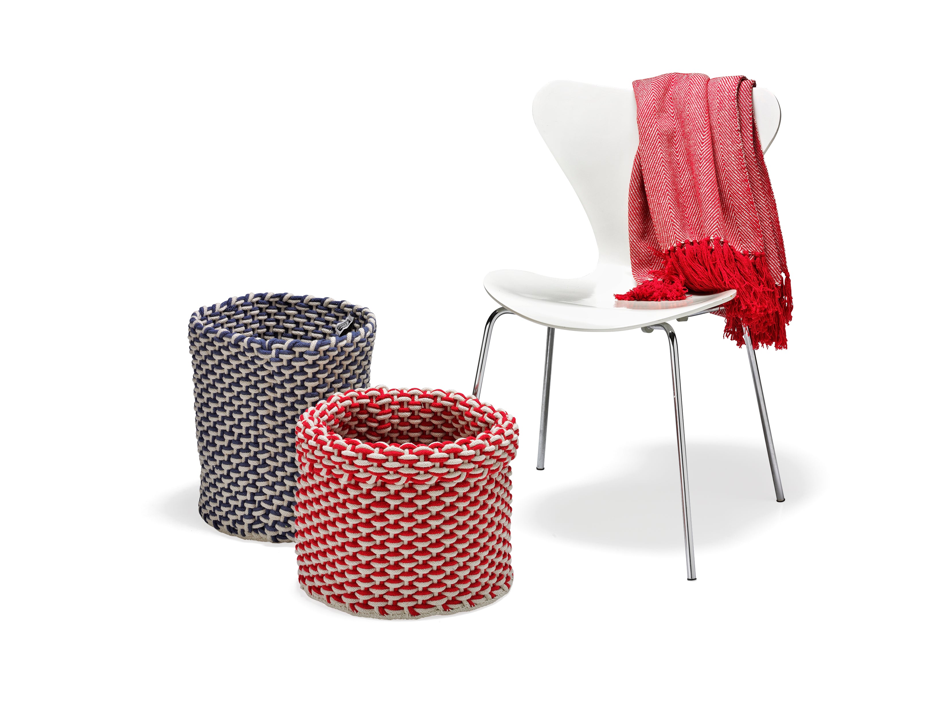 Förvaringskorg Rope Large 35x35 Navy/Natur Etol