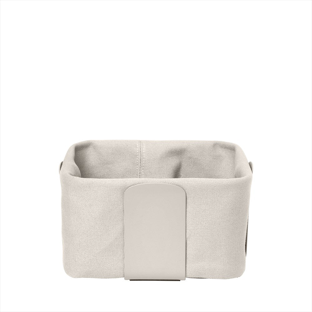 Fyrkantig Desa brödkorg i Moonbeam bomull och pulverlackerat stål