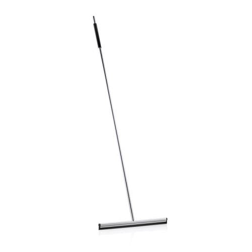 LAVEA duschskrapa i rostfritt stål från Blomus med långt skaft och svart gummiblad