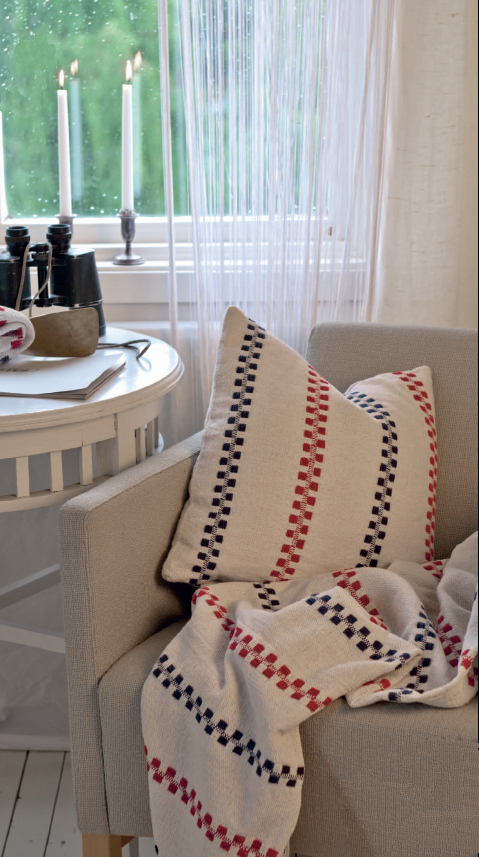 Kuddfodral Fisherman 45x45 Vit/Navy/Röd Etol