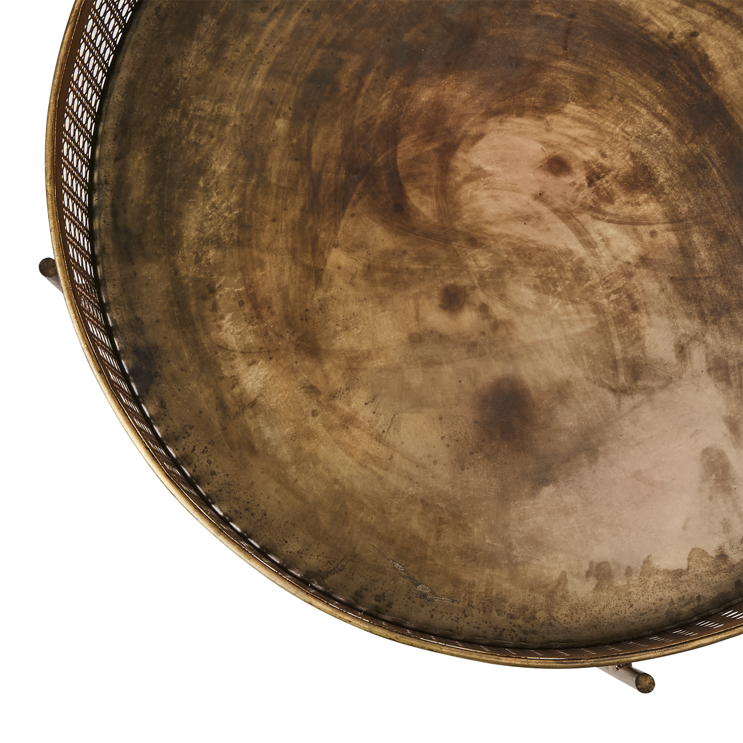 Ovanifrån vy på THOMAS bord mässing 50 cm i diameter