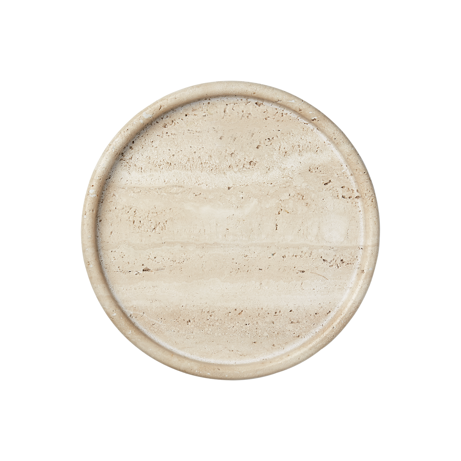 THYME fat i beige travertin sett ovanifrån