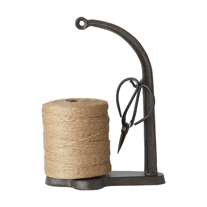 BIND Trådhållare med sax, Svart/natur – längd: 18 cm, bredd: 10 cm, höjd: 25 cm