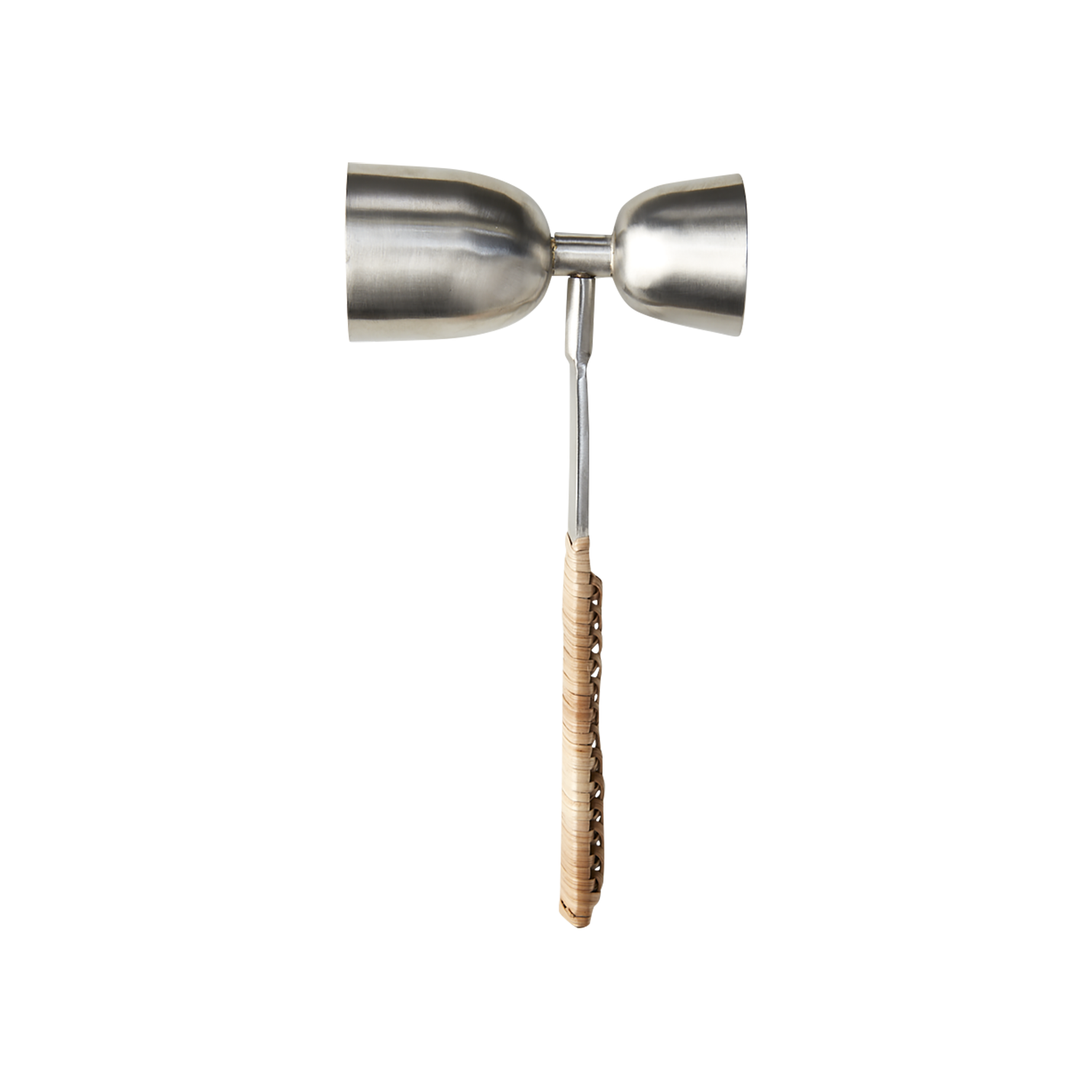 ODIN måttsats i silverfärgat rostfritt stål med handtag i lindad bambu