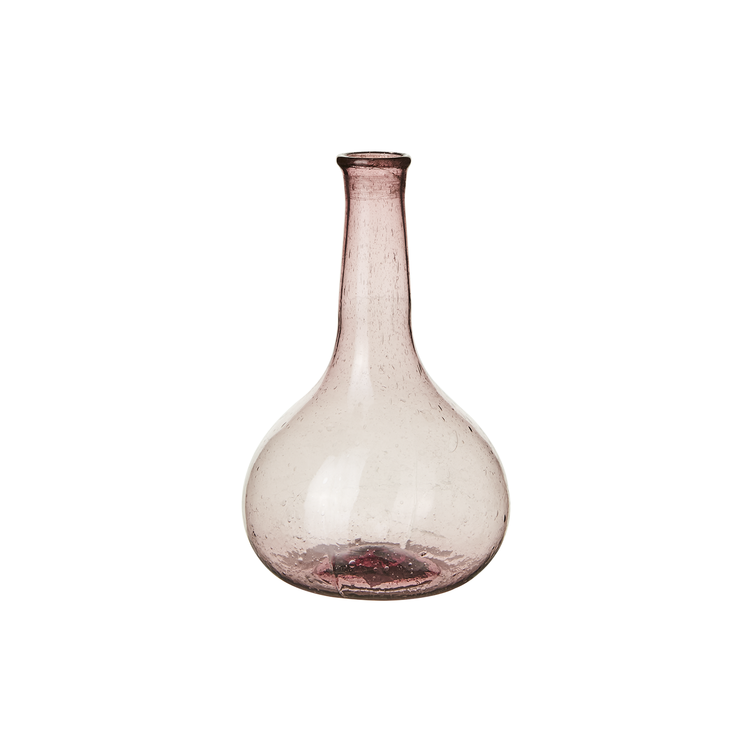 VIOLETTA munblåst vas i rosa återvunnet glas med smal hals