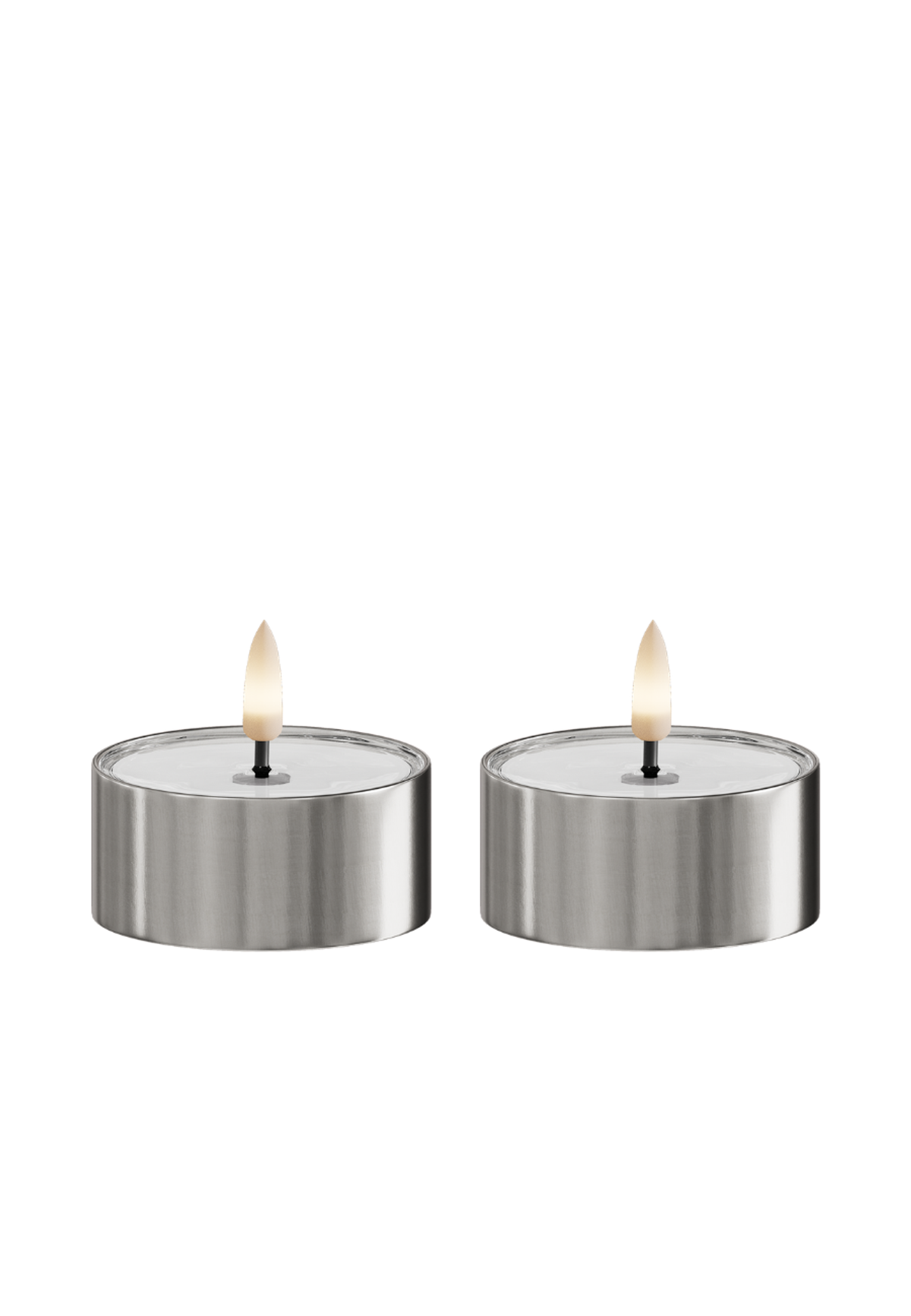 Värmeljus Metall 2-Pack Utomhus Silver 6,7x3,1 cm från DeluxeHomeart