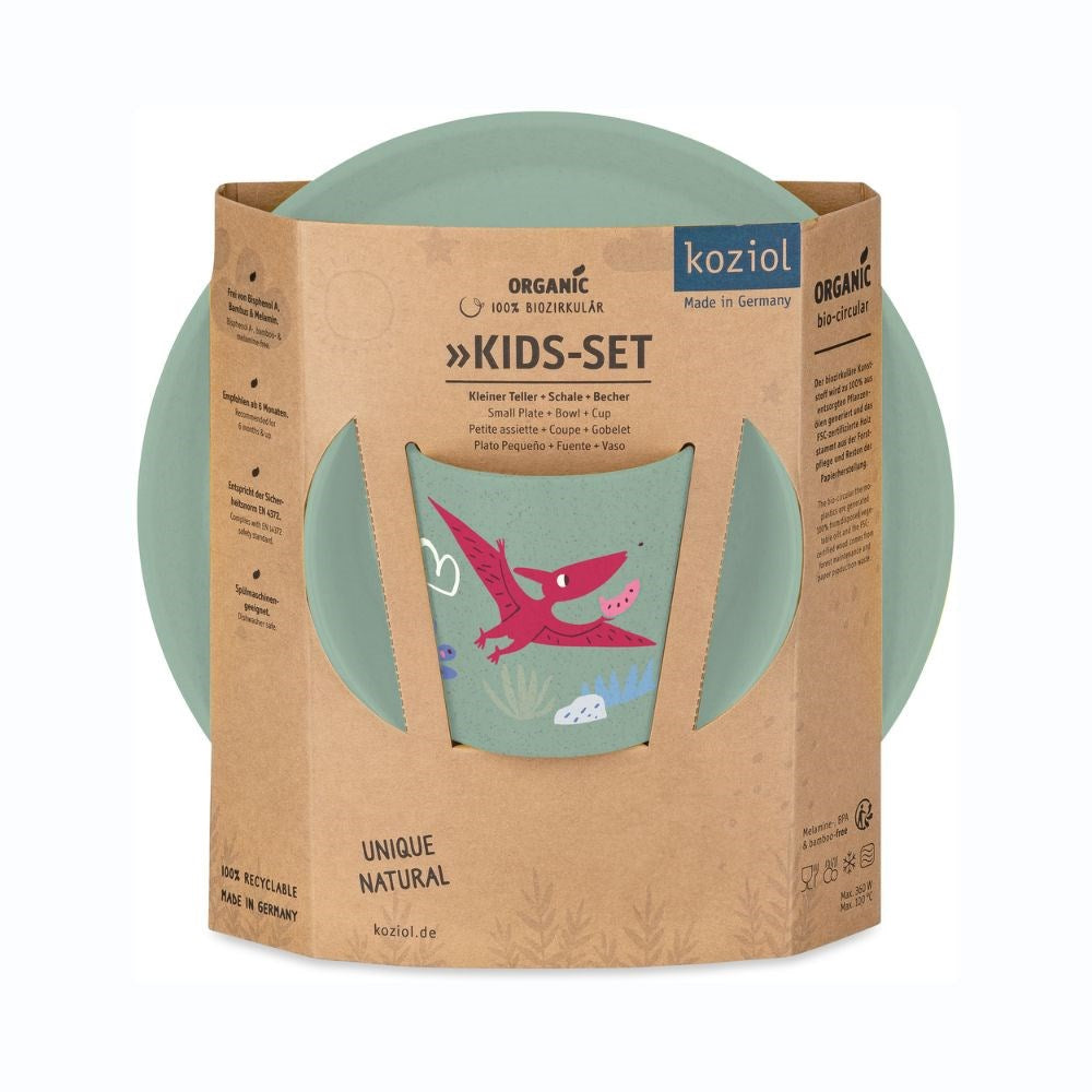 Connect Barnservis 3 delar Tallrik/Skål/Mugg Dinosaurier Koziol