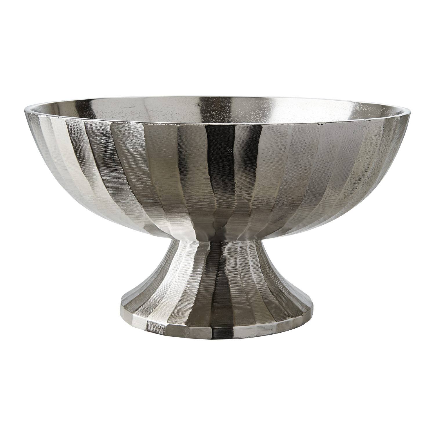 CARTER champagnekylare i nickelfärgad aluminium sedd framifrån